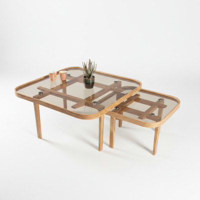 Moderne Holztische Designer Wohnzimmer Sofatische Luxuriöse Glastische