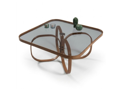 Exklusiver Glastisch Quadratischer Wohnzimmer Couchtisch Holztisch Neu