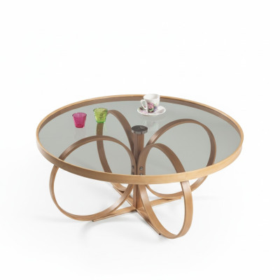 Hochwertiger Runder Couchtisch Designer Rundtisch Wohnzimmer Holz Möbel