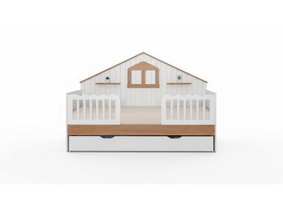 Weißer Kinder Hausbett Designer Holzbett Robuste Kinderzimmer Möbel