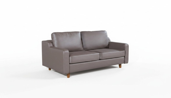  Graues Ledersofa Designer 3-Sitzer Wohnzimmer Couchen Polster Möbel