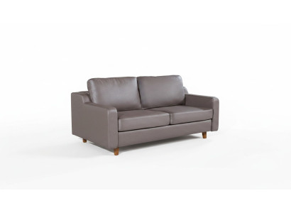  Graues Ledersofa Designer 3-Sitzer Wohnzimmer Couchen Polster Möbel