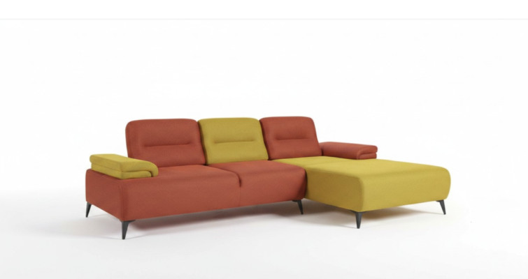  Zweifarbiges L-Form Ecksofa Designer Wohnzimmer Sofa Moderne Couchen