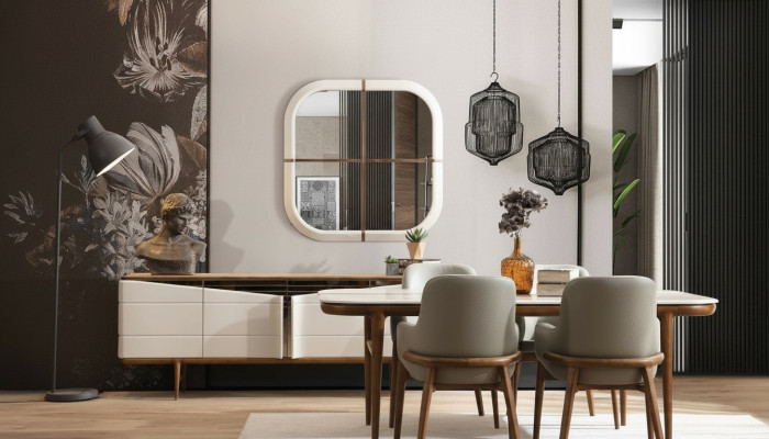 Braun-Weiße Esszimmer Möbel Designer Esszimmergarnitur Luxus 9tlg Set