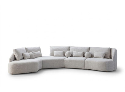 Weißes Ecksofa Modernes L-Form Sofa Wohnzimmer Couchen Holzgestell Sofa