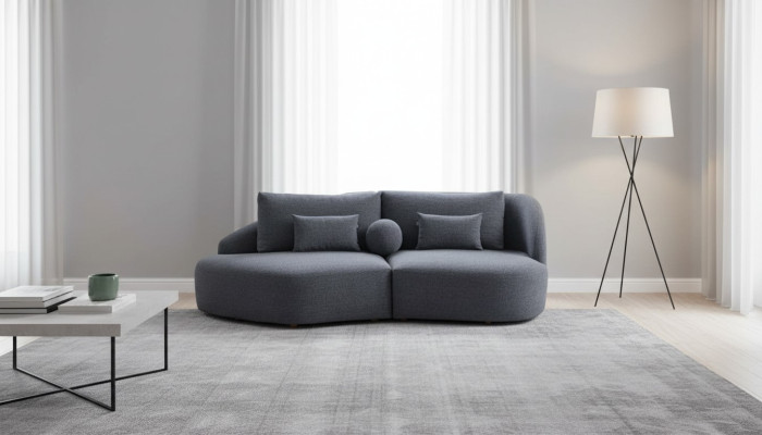 Stilvoller Grauer Dreisitzer Wohnzimmer 3-Sitzer Sofa Moderne Couchen