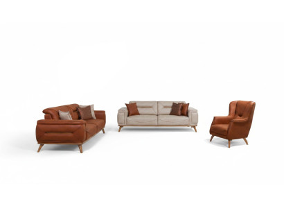Wohnzimmer Designer Sitzmöbel Sofagarnituren 3-Sitzer Polstersessel 3tlg