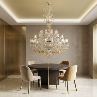 Schicker Kronleuchter Wohnzimmer Kristall Lüster Designer Pendelleuchter