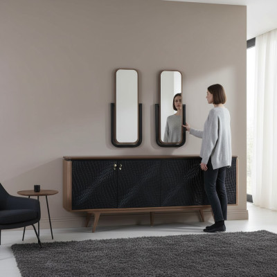 Exclusive Esszimmer Set Besteht aus 3tlg. Modern Anrichte und 2x Spiegel