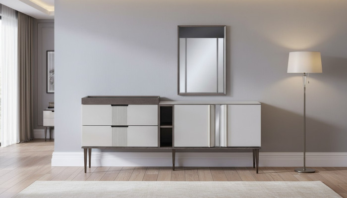 Luxus Esszimmer Set Exclusive Anrichte mit 2x Spiegel Set Neuheit