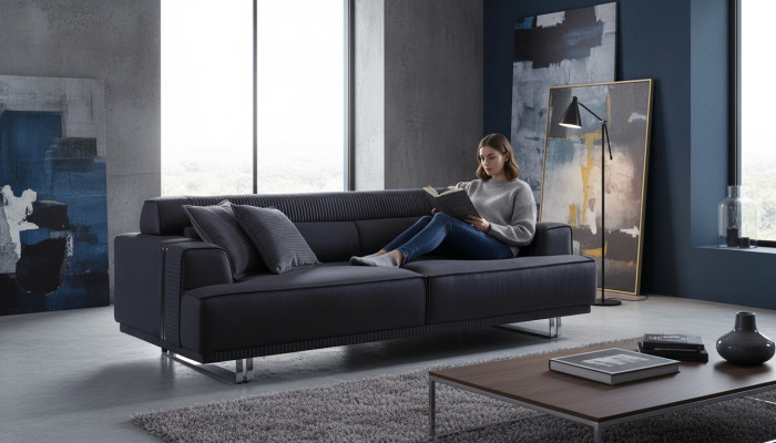 Sofa 3 Sitzer Modern Möbel Weiße Wohnzimmer Luxus Designer 235cm Einrichtung