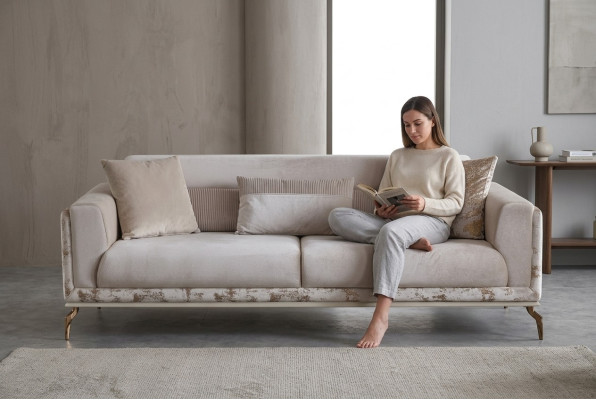 Modern Sofa 3 Sitzer Möbel Weiße Farbe in wohnzimmer Luxus Neuheit