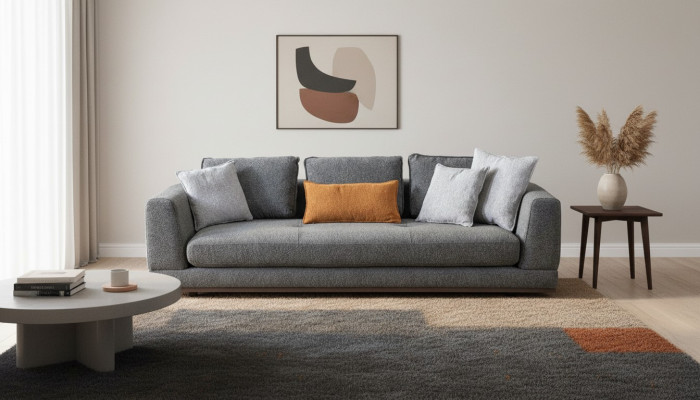 Sofa 3 Sitzer Modern Möbel Weiße Wohnzimmer Luxus 243cm Dreisitzer