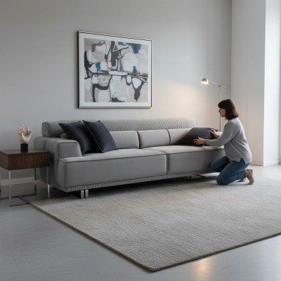 Sofa 3 Sitzer Modern Möbel Grau Wohnzimmer Luxus Einrichtung 235cm