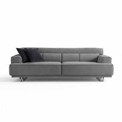 Sofa 3 Sitzer Modern Möbel Grau Wohnzimmer Luxus Einrichtung 235cm