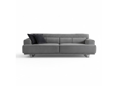 Sofa 3 Sitzer Modern Möbel Grau Wohnzimmer Luxus Einrichtung 235cm