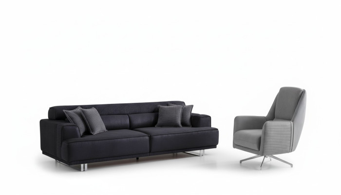 Sofagarnitur 3 Sitzer und Sessel Designer Möbel Wohnzimmer Couch Möbel