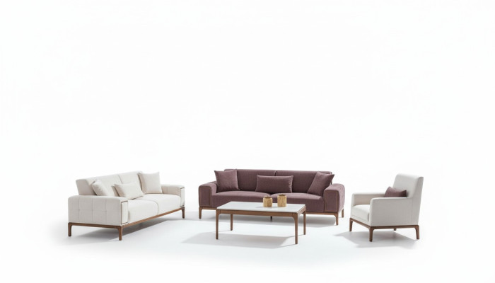 Sofagarnitur 3+3+1 Sitzer + Couchtisch 4tlg Set Polster Möbel Sofa Couch
