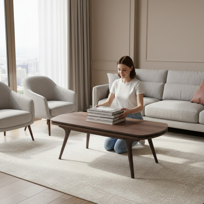 Couchtisch 130 x 75 Tisch Möbel Einrichtung Holztische Modern Möbel