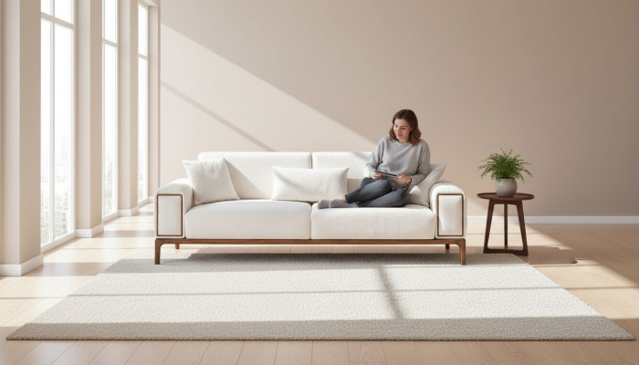 Sofa 3 Sitzer Modern Möbel Weiße Farbe Wohnzimmer Luxus Dreisitzer