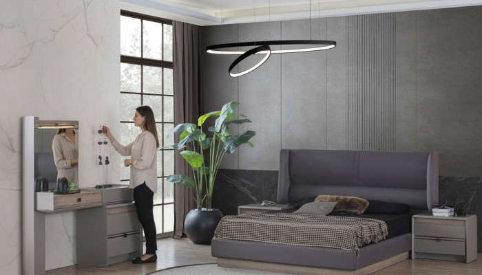 Exklusive Schlafzimmer Set Stil Bett + Schminktisch und 2x Nachttische 4tlg.