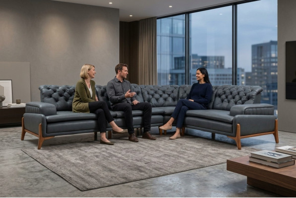 Luxus Ecksofa L-form mit Musiksystem Modern grau Polstermöbel Kunstleder