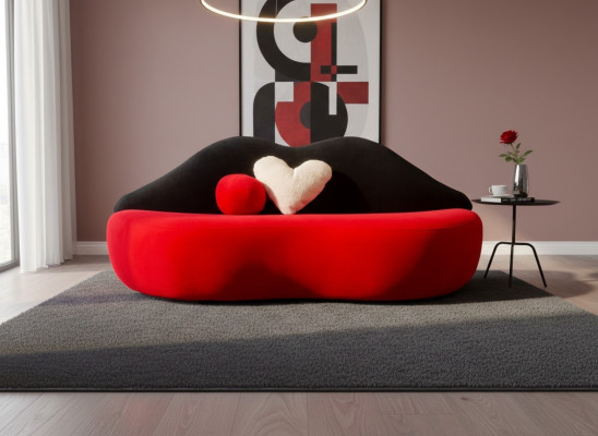 Luxus Bett Rot 3 Sitzer Sofa Designer Möbel Couchen Wohnzimmer Sofas