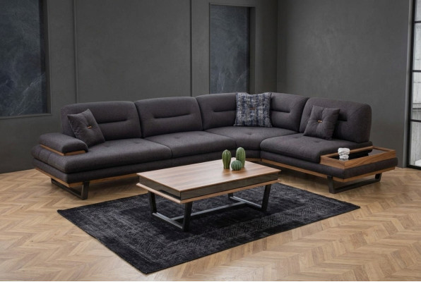Stil Ecksofa L-form Grau Luxus in Wohnzimmer Designer Eckgarnitur Couchen