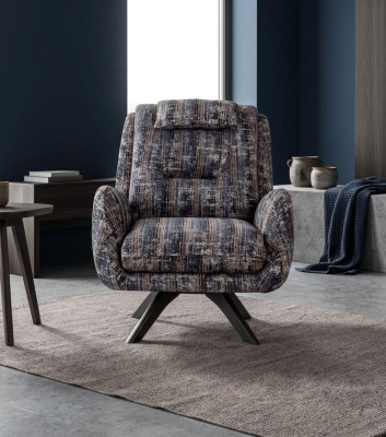 Sessel Modern Grau Wohnzimmer Sitzmöbel Textil Luxus Design Möbel Lounge Club
