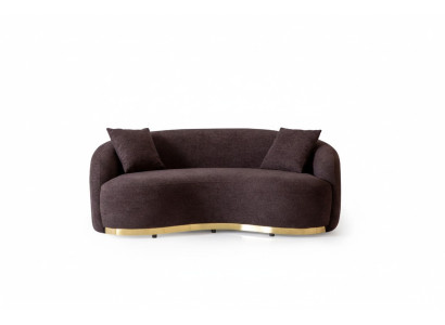 Wohnzimmermöbel Luxus Sofa 3 - sitzer Design Braun weiche Sofa Polster Textil 230cm