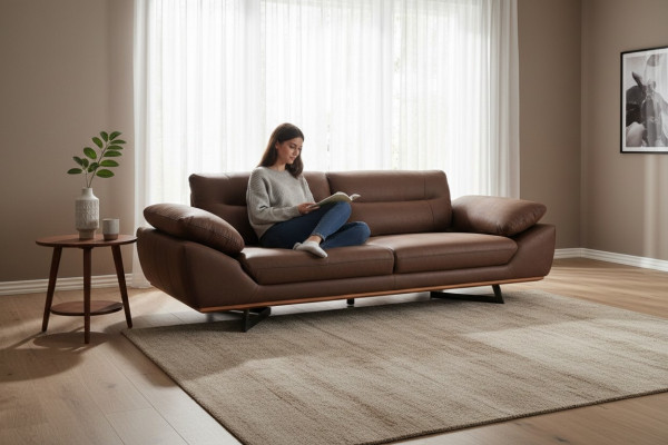 Modern Designer Sofa 3 Sitzer 240cm xxl Couch Polster Sofas Design Braun