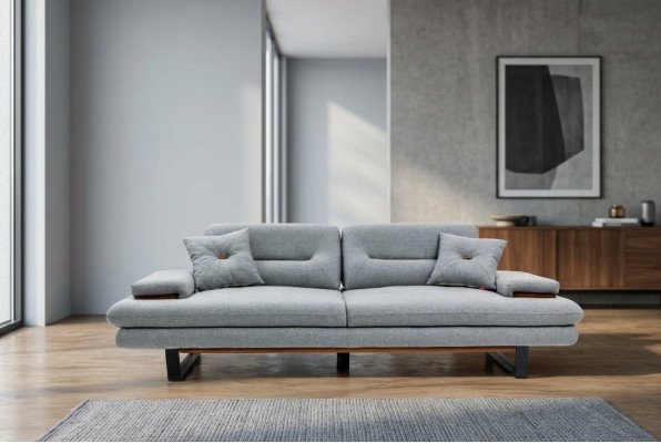 Modern Möbel Wohnzimmer Sofa 3 Sitzer grau xxl big Designer 238cm Möbel