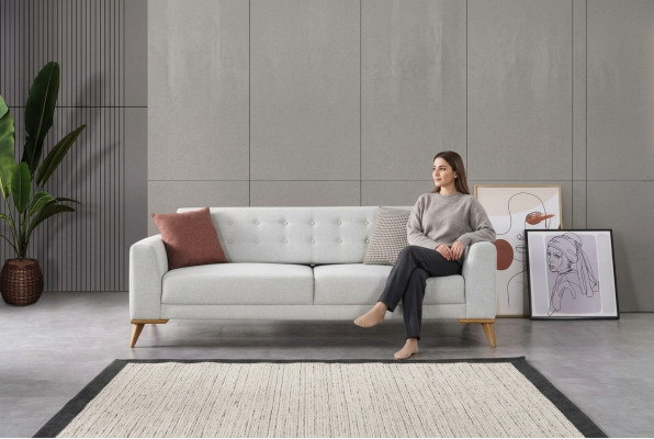 Luxus Sofa 3 - Sitzer Design Möbel Stilvoll Wohnzimmer Dreisitzer Couch
