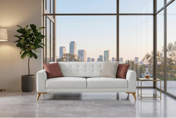 Luxus Sofa 3 - Sitzer Design Möbel Stilvoll Wohnzimmer Dreisitzer Couch