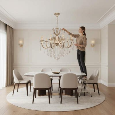 Hängeleuchte Kronleuchter Lampe Kristalllampe Deckenleuchte Lampen 97x130