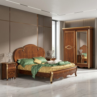 Bett Polster Klassische Doppelbett Holz Hotel Betten Schlafzimmer Polster