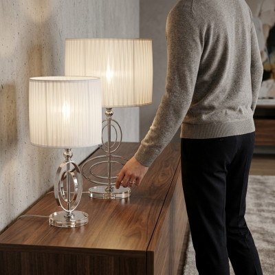 Klassische Tischlampe Kronleuchter Kristall Tischleuchte Lampe