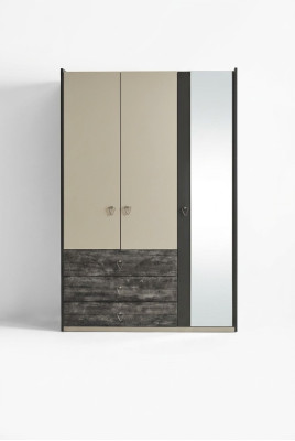 Kleiderschrank Schrank Mehrzweck Kleiderschrank Grau Material Holz Schränke