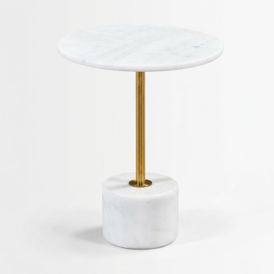 luxuriöse Couchtisch Tische Rund modern Marmor Weiß Beistelltisch neu