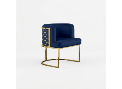 Modern Stuhl Ess Zimmer Club Stühle Polsterstuhl Blau Sessel Neu Lounge