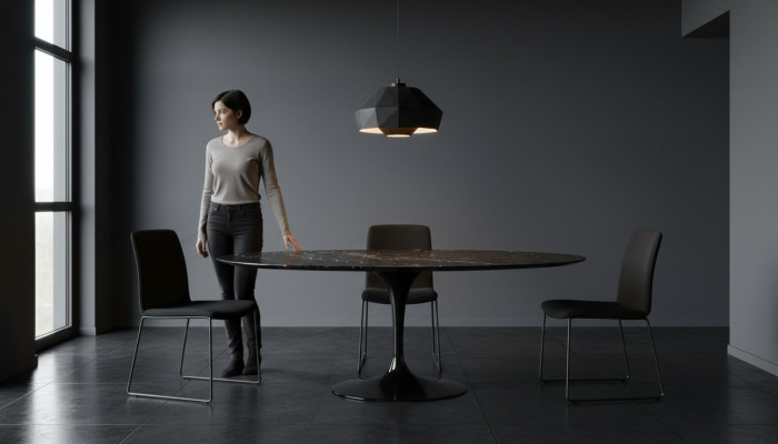 Esszimmer Möbel Esstisch Schwarz Tisch Design Tische Luxus Möbel Rund Neu