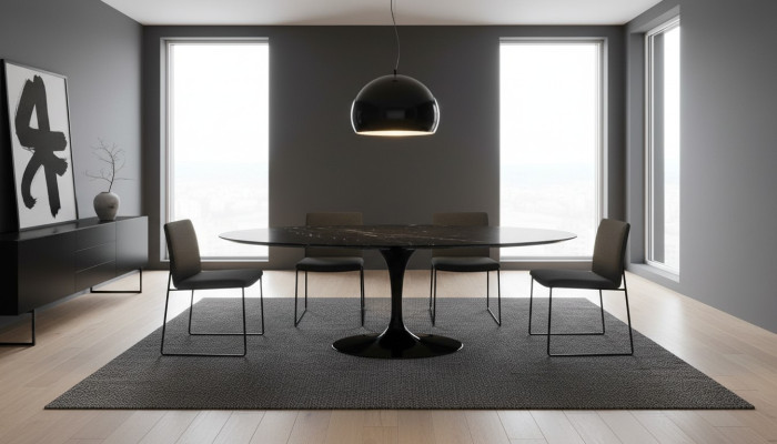 Esszimmer Möbel Esstisch Schwarz Tisch Design Tische Luxus Möbel Rund Neu