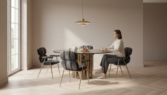 Designer Tisch Gold Esszimmertisch Rund Glas Rund Tische Moderner luxuriöse