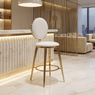 Designer Weißer Polster Stuhl Esszimmer Möbel Luxus Textil Einsitzer