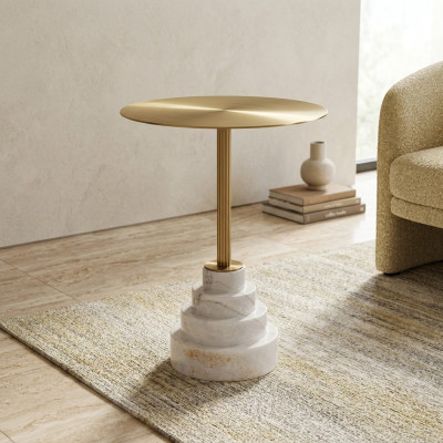 Modern Couchtisch Luxus Metall Tisch Beistell Tische Wohnzimmer Rund neu