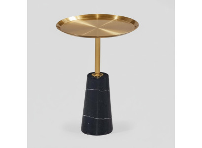 Designer Schwarzer Beistell Couchtisch Marmor Möbel Luxus Wohnzimmer
