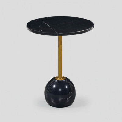 Schwarz-Goldener Beistelltisch Moderne Wohnzimmer Marmor Couchtische