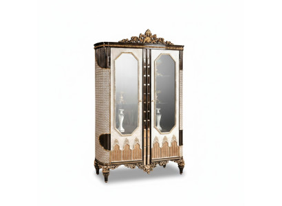 Klassische Vitrine Luxus Holz Vitrine Schränke Designer Glastüren Schrank