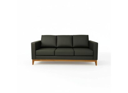 Schwarzes Büro Sofa Designer 3-Sitzer Couch Wohnzimmer 3-er Polstersofa