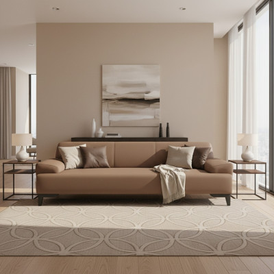 Brauner Zweisitzer Wohnzimmer Polster 2-Sitzer Moderner 2-er Couch Neu